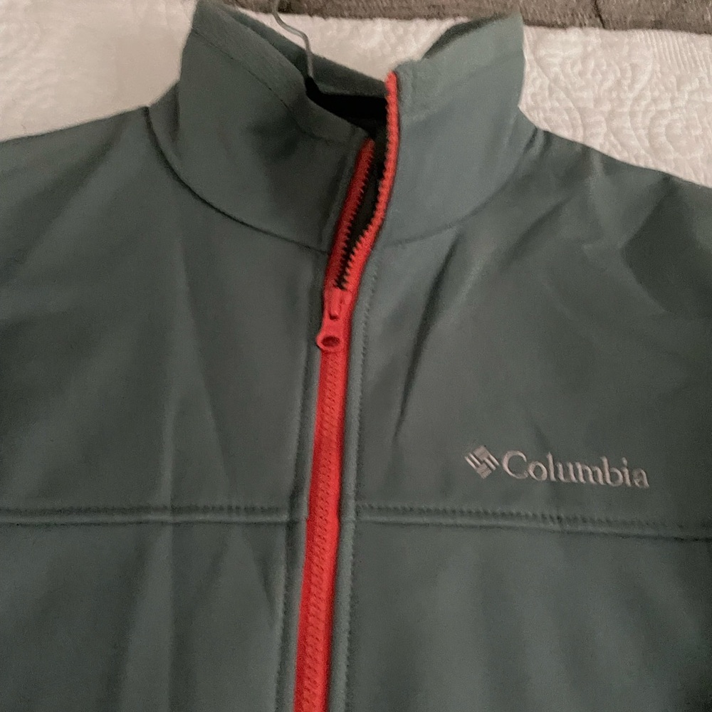 Columbia Olive Jacket with Subtle Embroidery